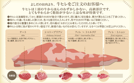 厳選A4-A5山形牛ヒレステーキ(希少シャトーブリアン) 約390g(130g×3枚) FY24-051