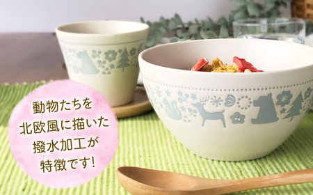 【美濃焼】森の仲間たち 食器 4点セット グレー【株式会社カネセ】食器 プレート ボウル[MCA021]