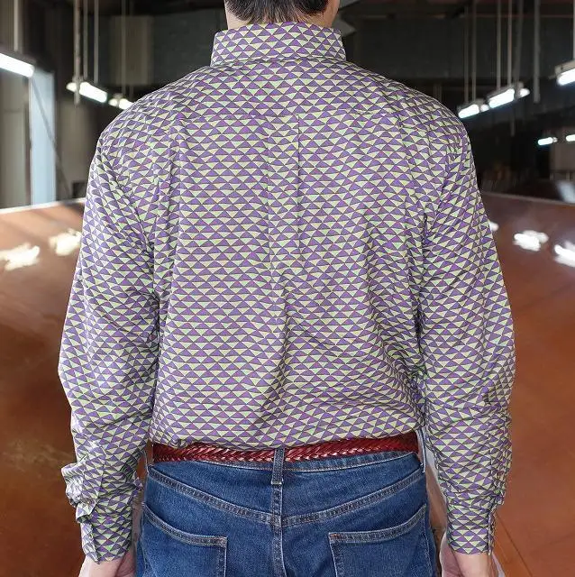 【鷲野染工場】メンズシャツ（鱗）Mサイズ