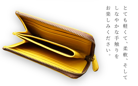 シカ革 片マチ 札入れ 黄色 9.5cm×11.5cm×1.6cm 財布 革製品 シカ 鹿 メンズ レディース ファッション 小物 ギフト 贈り物 プレゼント レザー 九州産 日本製 国産 「えびのブランド」認証産品 送料無料