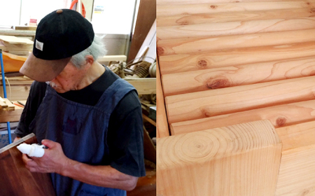 ～自然と人が調和する家具～ 無垢杉材と桧材の 2人掛け ベンチ 縦50cm×横100cm×高さ40cm 杉 ひのき 木材 椅子 家具 インテリア 自然素材 国産 宮崎県 送料無料