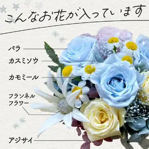 プリザーブドフラワーアレンジ「ブルー系」【大阪府吹田市】花 フラワー インテリア 装飾品 卒業 入学 出産祝い お祝い ブルー