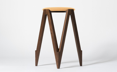 CO･DA･MA High Stool＜ウォールナット＞（NC-109 イエロー）