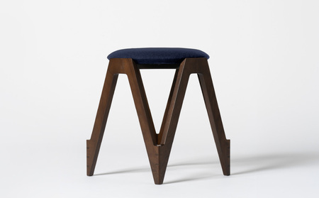 CO･DA･MA Low Stool＜ウォールナット＞（NC-010 ネイビー）