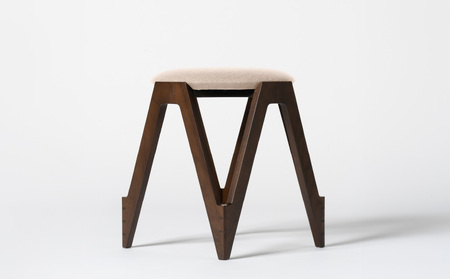 CO･DA･MA Low Stool＜ウォールナット＞（NC-121 ベージュ）