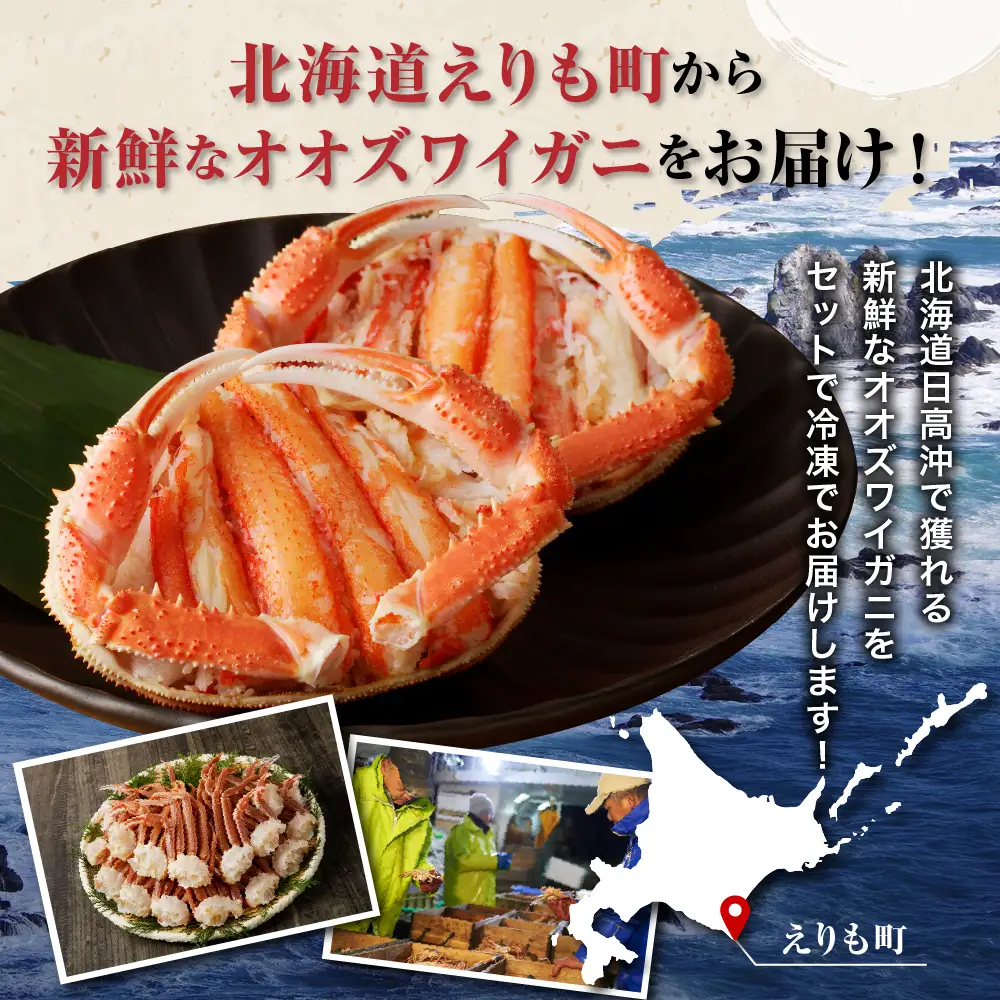 訳あり オオズワイガニ セット 2kg（生冷1kg・ボイル1kg）
