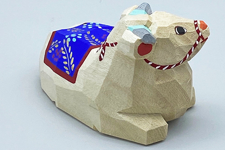 FD-2.【新年のお祝いに】干支一刀彫　丑（うし）　小