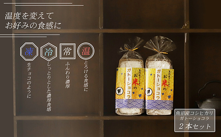 【グルテンフリー】手作りガトーショコラ（魚沼産コシヒカリ米粉100％）2本詰め【離島配送不可】 