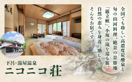 湯屋温泉【ニコニコ荘】宿泊補助券（12,000円分）【a027-4】
