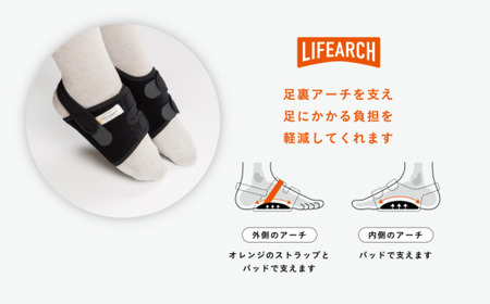 足ラクサポーター「LIFE　Arch」（Мサイズ） 【1800-2】