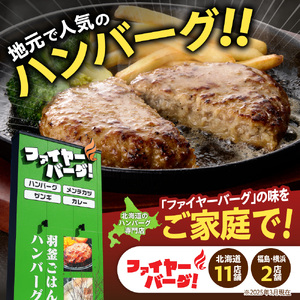 ハンバーグ専門店【ファイヤーバーグ】のハンバーグ 3種セット 4個（レギュラー・チーズ・ポテサラ）　人気 レストラン 北海道 石狩市