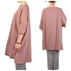 阿波しじらチュニック【紅梅色】