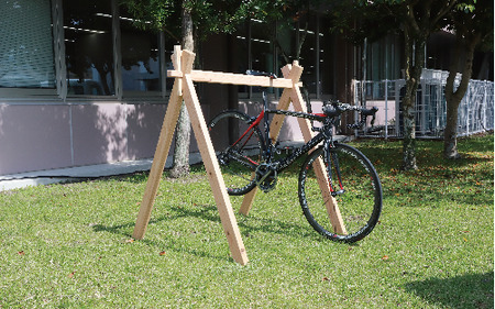 木組みで木製サイクルラック さきやま木工 IB116-004 自転車スタンド