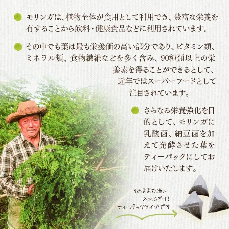 【健康志向の方おすすめ！】スーパーフード「モリンガ発酵茶」阿万農園＜23-21a＞