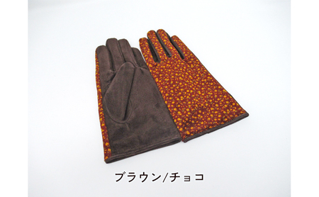 婦人豚革生地コンビ手袋 （001320921） グリーン/チャ35