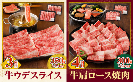 宮崎牛定期便6回（焼肉・すきしゃぶ） 牛肩ロース 牛モモ 牛ウデ 