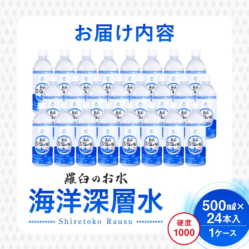 知床深海の水 硬度1000 500ml×24本 海洋深層水 北海道 知床 羅臼 らうす 世界自然遺産 天然 ミネラル マグネシウム 国産 常備水 備蓄 硬水 清涼飲料水 生産者 支援 応