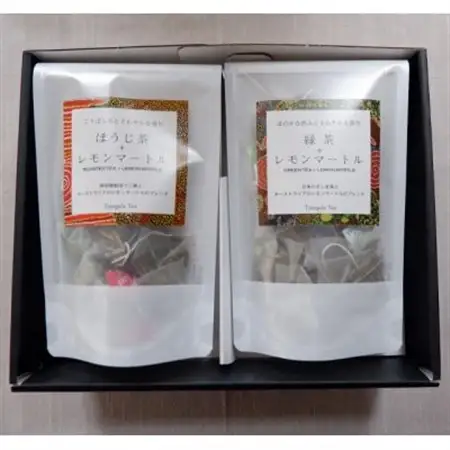 【ギフト商品】「緑茶+レモンマートル」と「ほうじ茶+レモンマートル」のDセット_飲料・ドリンク 茶葉・ティーバッグ 茶 _【配送不可地域：離島・沖縄県】【1469911】