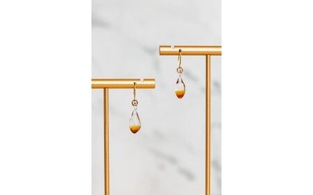 こがこもれびあーと　ピアス（フラム） ※着日指定可 | アクセサリー ピアス 耐熱 ガラス ハリオランプファクトリー HARIO 焚火 炎 オリジナル おしゃれ かわいい _DP66