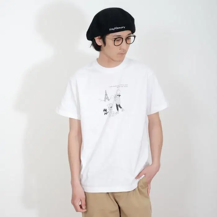 《1》【KEYMEMORY 鎌倉】トラベルイラストTシャツ WHTIE