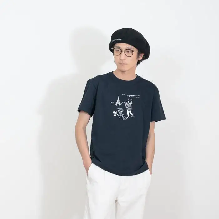 《1》【KEYMEMORY 鎌倉】トラベルイラストTシャツ NAVY