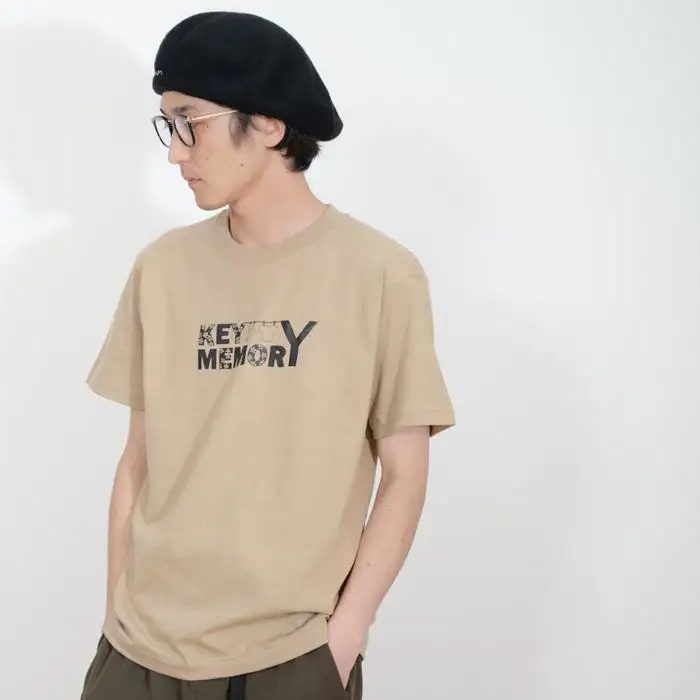 《2》【KEYMEMORY 鎌倉】フラワーロゴTシャツ BEIGE