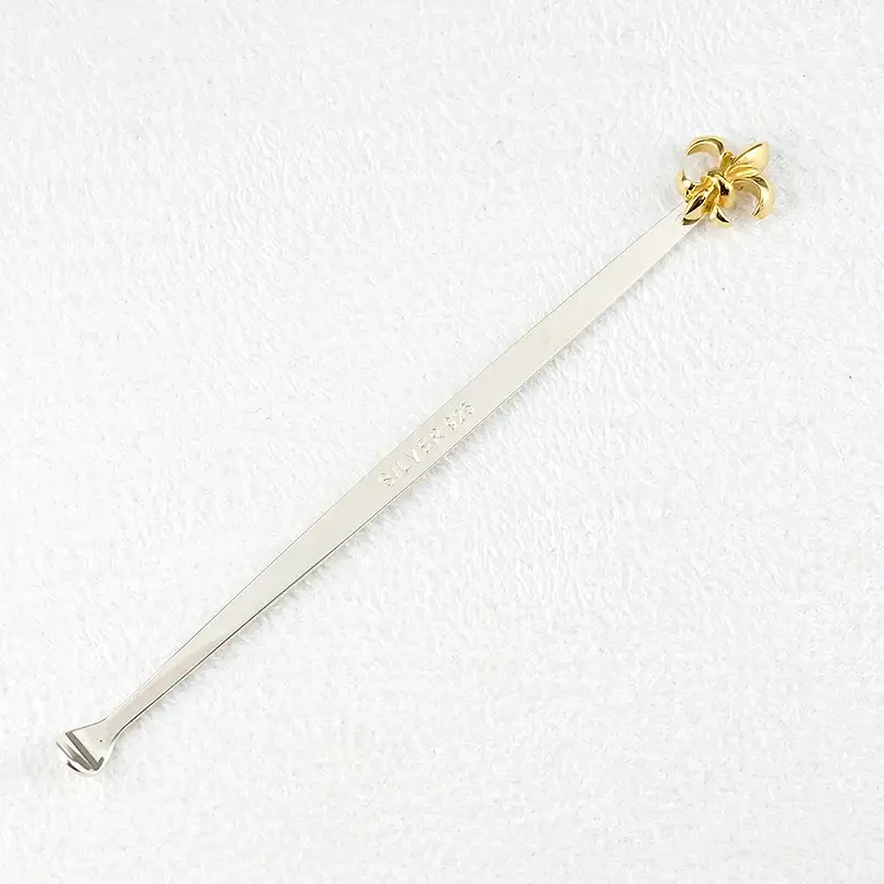  純金 耳かき 24金 ゴールド k24 百合の紋章 ユリの紋章 シルバー 24k sv925 高級 贈答 プレゼント ギフト お礼 贈り物 桐箱入り 記念日 山梨県 昭和町 送料無料 管理番号230920100y SWAA142