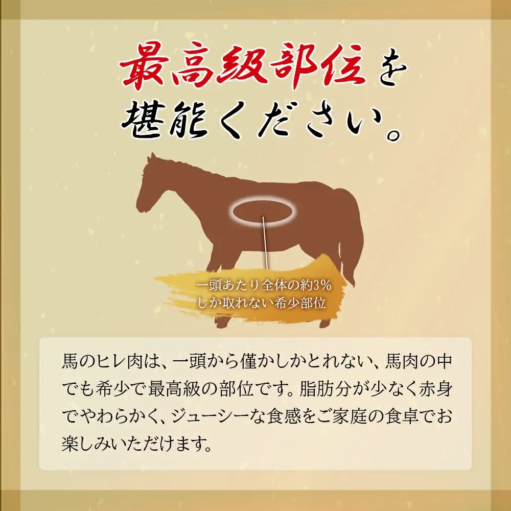 【焼成済み湯せんするだけ！】 馬ヒレ肉のステーキ 100g×2枚 95P2901