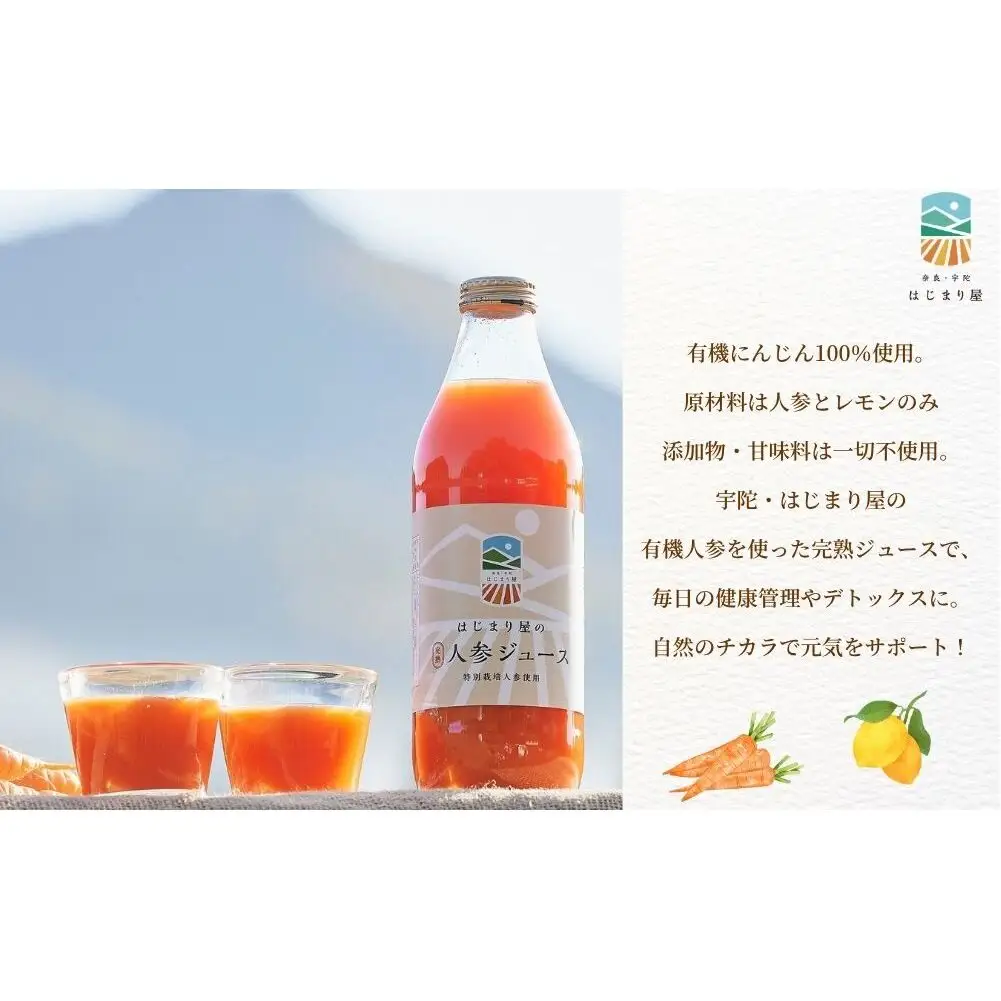 【期間限定】有機人参100％使用 人参ジュース 200ml×20本／ にんじん 有機野菜 無添加 野菜ジュース はじまり屋 奈良県 宇陀市 贈り物 ギフト ふるさと納税