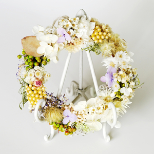 オリジナルドライフラワーリースとお菓子のスペシャル2段ギフト【スイーツ ギフト 贈り物 贈答品 プレゼント】(CD201)