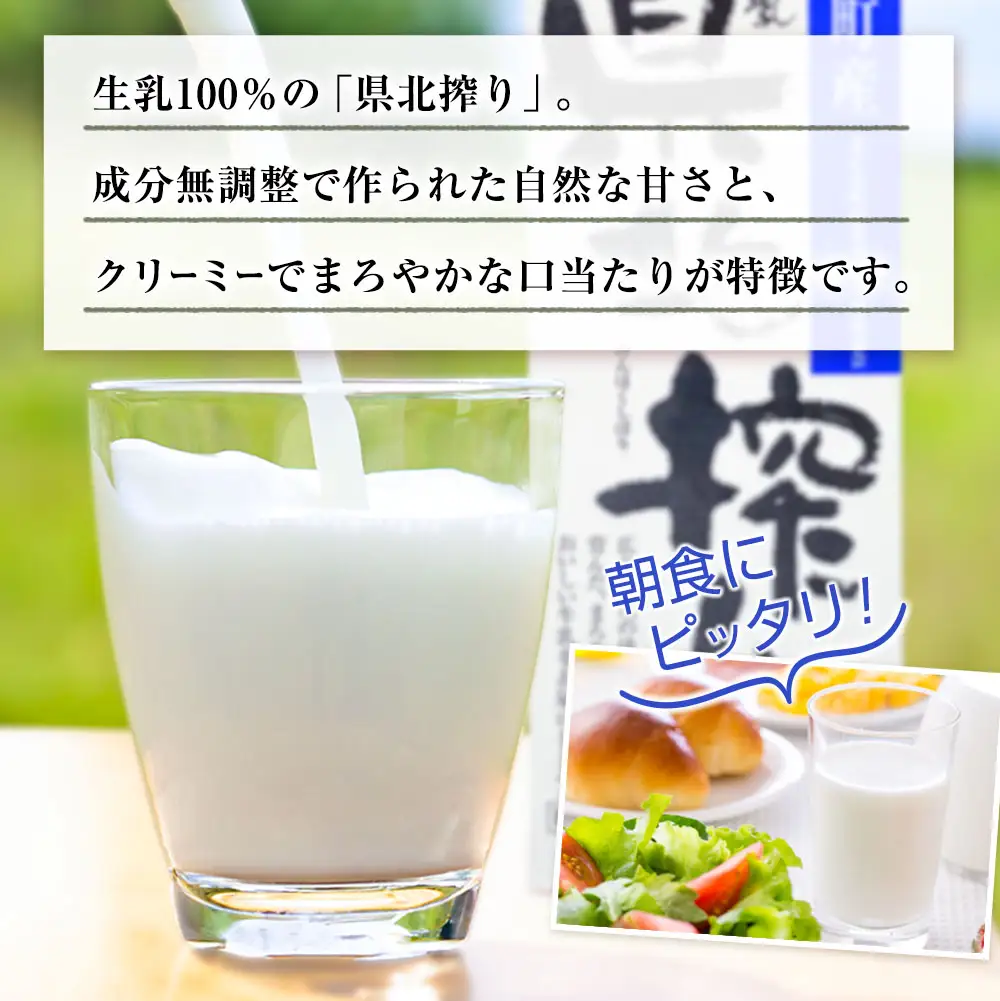 牛乳 生乳100% 広島 「県北搾り」 成分無調整 1L×2本 200ml×4本 合計6本セット_GE007_005
