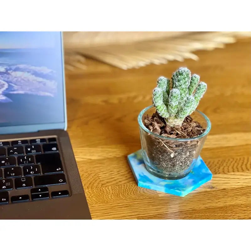 Precious Plastic コースター4枚セット(青)