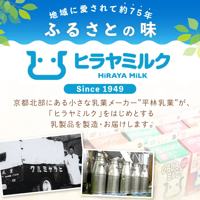 【牛乳】ヒラヤ商品4種セット ２００ml 各4本 計16本セット（ヒラヤミルク・ヒラヤコーヒー・ヒラヤリンゴ・ひらひらミルピィ） 牛乳