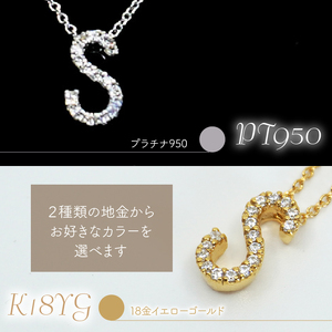 Pt950 ダイヤイニシャル  ＰＮ ( S ) 管理番号20208010 221-002-S