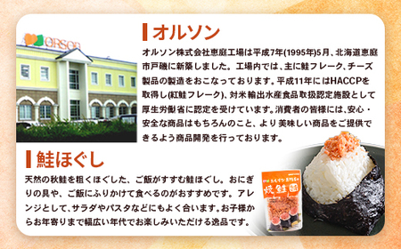 【定期便：全4回】オルソンおむすび専門店の焼鮭ほぐし身44ｇ×4袋【04001601】