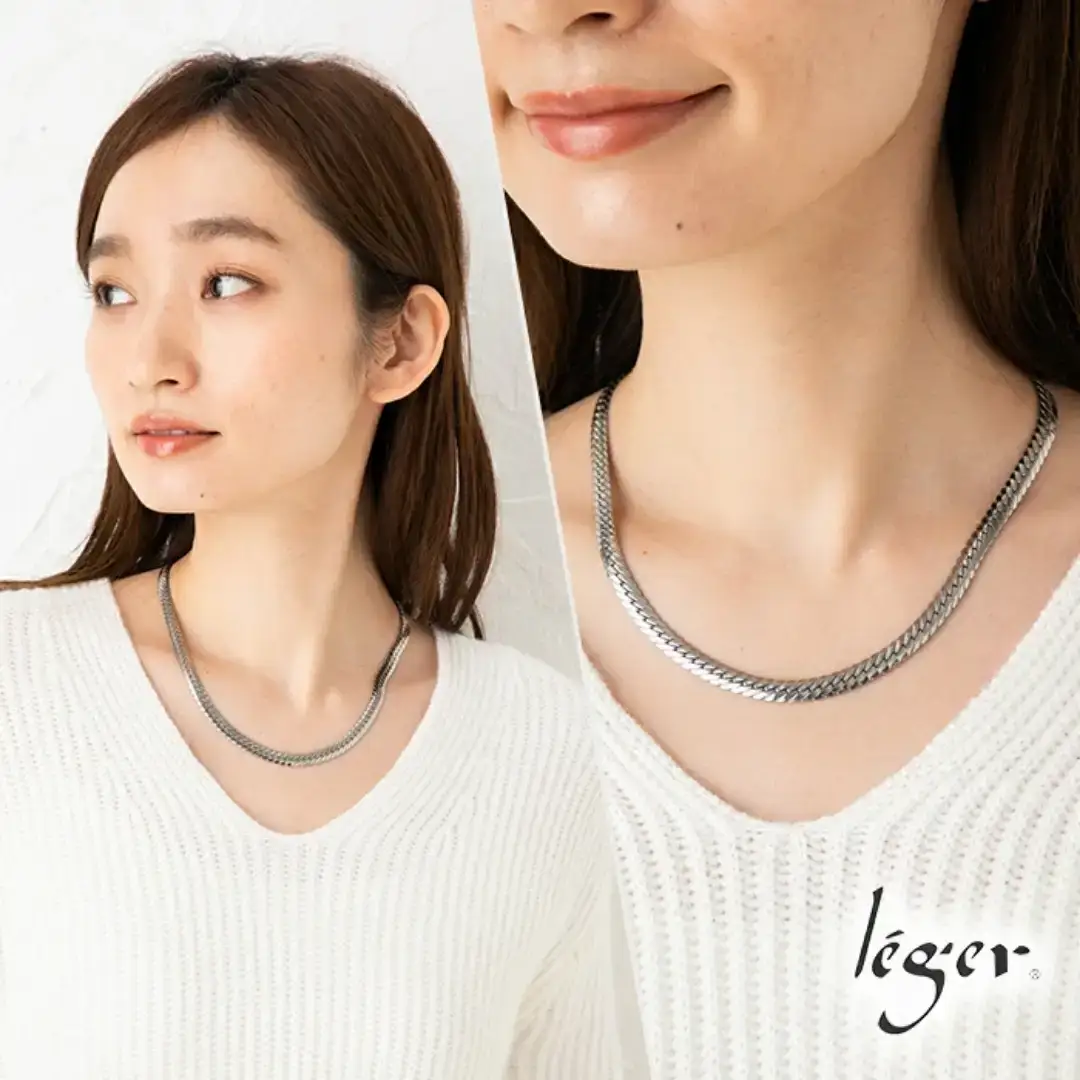 純チタンチェーン 45cm S45B チェーンネックレス メンズ レディース ヘリンボーンタイプ 燕三条製 [leger(レジエ)]【046S009】
