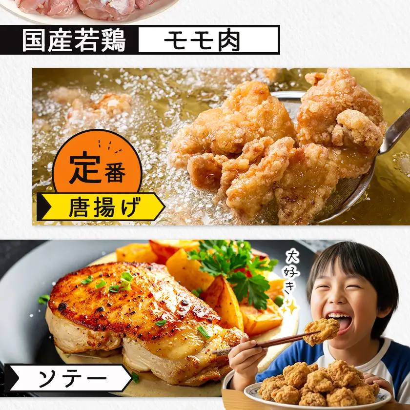 訳アリ!【業務用】国産若鶏モモ・ムネ計4kg≪みやこんじょ特急便≫〔14-1404-Q〕_(都城市) 若鶏 国産鶏 モモ ムネ 業務用 4kg 