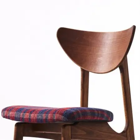 Karl Dining Chair ガルボ タータンレッド ダークブラウンフレーム【SWOF】_雑貨・日用品 椅子・チェア・ソファ 家具・インテリア _【1487539】