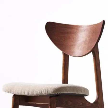 Karl Dining Chair モケット クリンプベージュ ダークブラウンフレーム【SWOF】_雑貨・日用品 椅子・チェア・ソファ 家具・インテリア _【1487558】