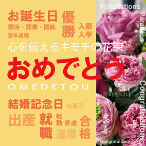 SL0187　心を伝えるキモチの花束「おめでとう OMEDETOU」