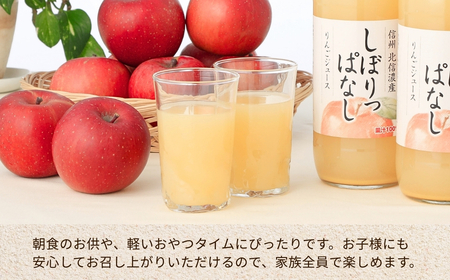 信州産 りんごジュース 「しぼりっぱなし」 ストレート果汁100％ (1L×6本)|りんごジュース