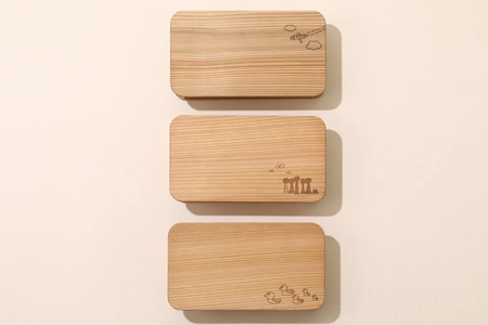 KIDS 弁当箱 「森とちょうちょ」/ お弁当箱 おにぎり 子供用 ピクニック 紀州材 職人 【hak105A】