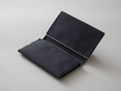 手織絹綴の名刺入れ【HAKU】　青銀/あおぎん  綴織  工芸品  手織り 工芸品 名刺 伝統工芸品 清原織物 AQ-0008_04
