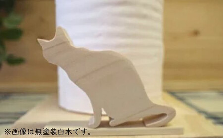 猫型 ロール ペーパーホルダー 座った姿 手作り ハンドメイド ひのき wood 木製 阿波市
