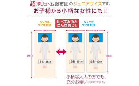極厚 敷布団 ジュニアサイズ 日本製 抗菌防臭 布団 ふとん 寝具 睡眠 ジュニア 子供 子ども 敷き布団 ふかふか 抗菌 防臭 静岡 静岡県 菊川市