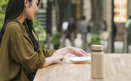 水筒 350ml マグボトル ステンレス ベージュ アイリスオーヤマ SKB-S350 保冷 保温 飲みやすい スクリュー マイボトル おしゃれ シンプル オフィス 通勤 通学 軽量 軽い 