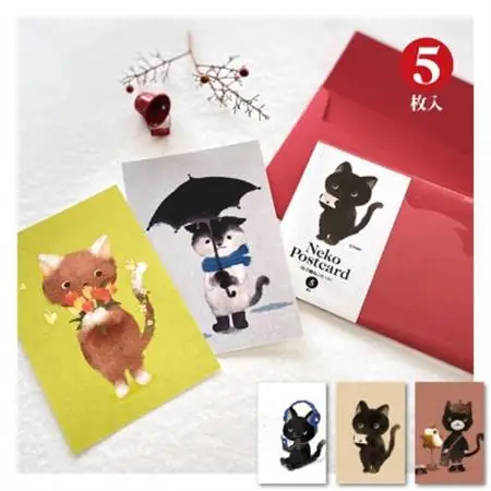 イラスト作家「菜生」ポストカード15枚入〈猫セット〉_雑貨・日用品  文房具・印鑑 _【1508170】