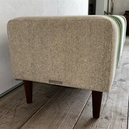 130 Bench(130ベンチ)グリーンストライプ BR鉛筆脚【SWOF】_雑貨・日用品 椅子・チェア・ソファ 家具・インテリア _【1501633】
