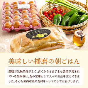 笑顔あふれる『播磨特選モーニングセット』 パン 食パン 卵 野菜 詰合せ 