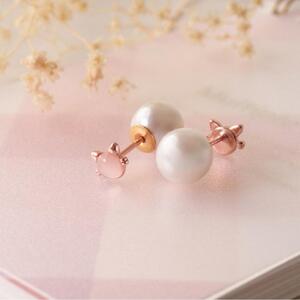 2way　ピアス　小さめ　さりげない　猫モチーフ　紫陽花　ピンク　猫好き　ミニピアス　かわいい　おしゃれ　プレゼント　ギフト　パール　あじさい　アクセサリー